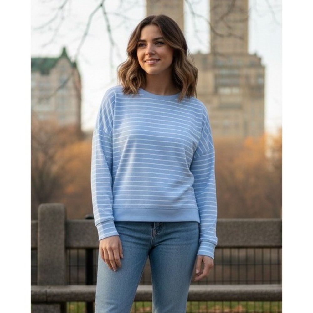 Fresh Produce Striped Callie Pullover Sweatshirt Preppy Stretch Women's XS/S NWT